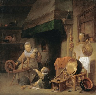 Mujer hilando de Pieter de Nys